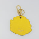 LOUIS VUITTON Porte Cles Face Leather Bag Charm LVxYK Yellow M01130 Auth 194698M-6