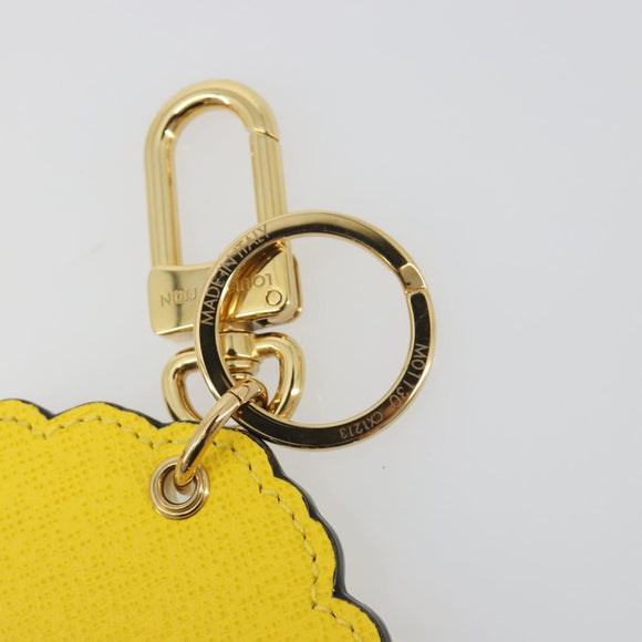 LOUIS VUITTON Porte Cles Face Leather Bag Charm LVxYK Yellow M01130 Auth 194698M