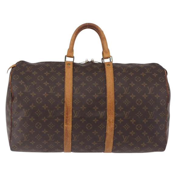 LOUIS VUITTON Monogram Keepall 55 Boston Bag M41424 LV Auth 194701