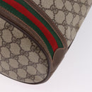 GUCCI GG Supreme Web Sherry Line Bag PVC Beige Gold 164 02 085 Auth 194703-11