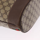 GUCCI GG Supreme Web Sherry Line Bag PVC Beige Gold 164 02 085 Auth 194703-12