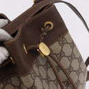 GUCCI GG Supreme Web Sherry Line Bag PVC Beige Gold 164 02 085 Auth 194703-14