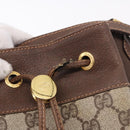 GUCCI GG Supreme Web Sherry Line Bag PVC Beige Gold 164 02 085 Auth 194703-15