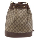 GUCCI GG Supreme Web Sherry Line Bag PVC Beige Gold 164 02 085 Auth 194703-3