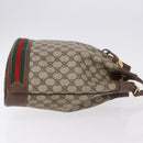 GUCCI GG Supreme Web Sherry Line Bag PVC Beige Gold 164 02 085 Auth 194703-4