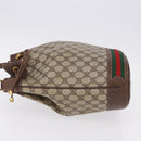 GUCCI GG Supreme Web Sherry Line Bag PVC Beige Gold 164 02 085 Auth 194703-5