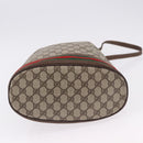 GUCCI GG Supreme Web Sherry Line Bag PVC Beige Gold 164 02 085 Auth 194703-9