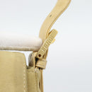 FENDI Mamma Baguette Shoulder Bag Suede Beige Gold Auth 194704V-14