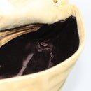 FENDI Mamma Baguette Shoulder Bag Suede Beige Gold Auth 194704V-17