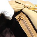 FENDI Mamma Baguette Shoulder Bag Suede Beige Gold Auth 194704V-19