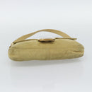 FENDI Mamma Baguette Shoulder Bag Suede Beige Gold Auth 194704V-9