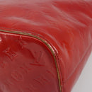 LOUIS VUITTON Monogram Vernis Houston Hand Bag Rouge M91092 LV Auth 194707-16