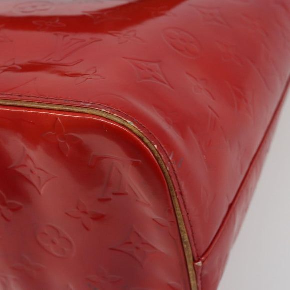 LOUIS VUITTON Monogram Vernis Houston Hand Bag Rouge M91092 LV Auth 194707