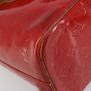 LOUIS VUITTON Monogram Vernis Houston Hand Bag Rouge M91092 LV Auth 194707-19