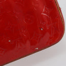 LOUIS VUITTON Monogram Vernis Houston Hand Bag Rouge M91092 LV Auth 194707-20