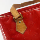 LOUIS VUITTON Monogram Vernis Houston Hand Bag Rouge M91092 LV Auth 194707-21