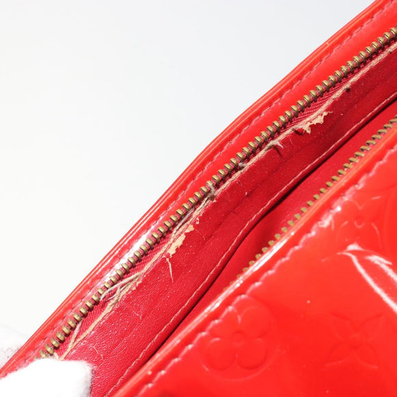 LOUIS VUITTON Monogram Vernis Houston Hand Bag Rouge M91092 LV Auth 194707