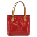 LOUIS VUITTON Monogram Vernis Houston Hand Bag Rouge M91092 LV Auth 194707-2