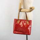 LOUIS VUITTON Monogram Vernis Houston Hand Bag Rouge M91092 LV Auth 194707-30