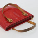 LOUIS VUITTON Monogram Vernis Houston Hand Bag Rouge M91092 LV Auth 194707-14