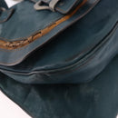 Christian Dior Gaucho Tote Bag Leather Green Silver Auth 194708V-10
