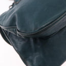 Christian Dior Gaucho Tote Bag Leather Green Silver Auth 194708V-12
