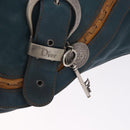 Christian Dior Gaucho Tote Bag Leather Green Silver Auth 194708V-14