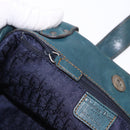 Christian Dior Gaucho Tote Bag Leather Green Silver Auth 194708V-22