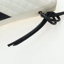 CHANEL COCO Mark Matelasse Cambon Line Bag Leather White CC Auth 194709M-10