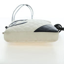CHANEL COCO Mark Matelasse Cambon Line Bag Leather White CC Auth 194709M-11