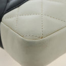 CHANEL COCO Mark Matelasse Cambon Line Bag Leather White CC Auth 194709M-12