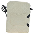 CHANEL COCO Mark Matelasse Cambon Line Bag Leather White CC Auth 194709M-3