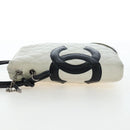 CHANEL COCO Mark Matelasse Cambon Line Bag Leather White CC Auth 194709M-4