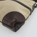 GUCCI Web Sherry Line Shoulder Bag Canvas Beige Silver 114879 Auth 194715A-10