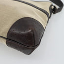 GUCCI Web Sherry Line Shoulder Bag Canvas Beige Silver 114879 Auth 194715A-12