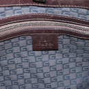 GUCCI Web Sherry Line Shoulder Bag Canvas Beige Silver 114879 Auth 194715A-14