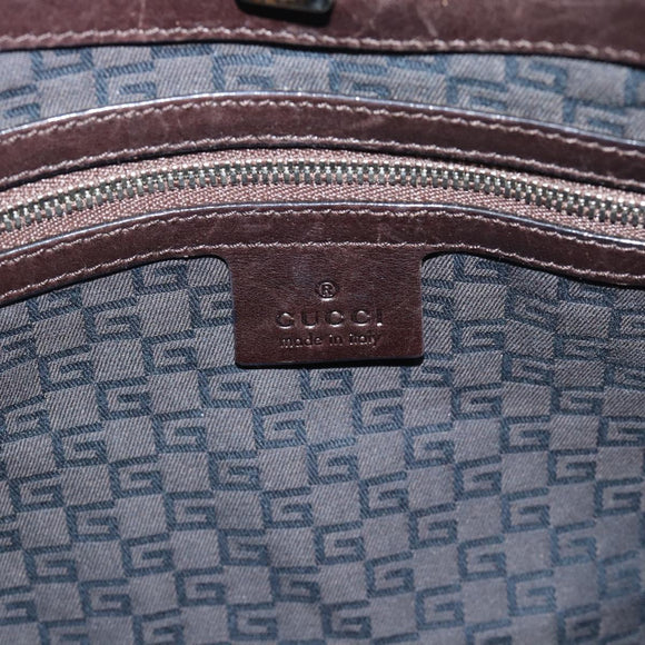 GUCCI Web Sherry Line Shoulder Bag Canvas Beige Silver 114879 Auth 194715A