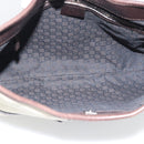 GUCCI Web Sherry Line Shoulder Bag Canvas Beige Silver 114879 Auth 194715A-15