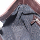 GUCCI Web Sherry Line Shoulder Bag Canvas Beige Silver 114879 Auth 194715A-17