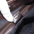 GUCCI Web Sherry Line Shoulder Bag Canvas Beige Silver 114879 Auth 194715A-20