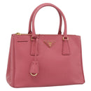 PRADA Galleria Hand Bag Saffiano leather Pink Gold Auth 194716A-1