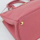 PRADA Galleria Hand Bag Saffiano leather Pink Gold Auth 194716A-11