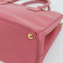 PRADA Galleria Hand Bag Saffiano leather Pink Gold Auth 194716A-12