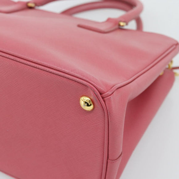 PRADA Galleria Hand Bag Saffiano leather Pink Gold Auth 194716A