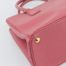 PRADA Galleria Hand Bag Saffiano leather Pink Gold Auth 194716A-13