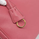 PRADA Galleria Hand Bag Saffiano leather Pink Gold Auth 194716A-14