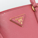 PRADA Galleria Hand Bag Saffiano leather Pink Gold Auth 194716A-15