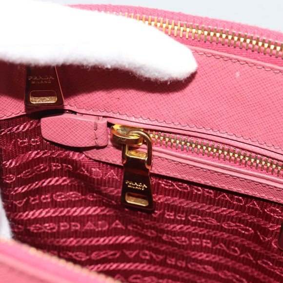 PRADA Galleria Hand Bag Saffiano leather Pink Gold Auth 194716A