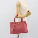 PRADA Galleria Hand Bag Saffiano leather Pink Gold Auth 194716A-27