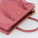 PRADA Galleria Hand Bag Saffiano leather Pink Gold Auth 194716A-6